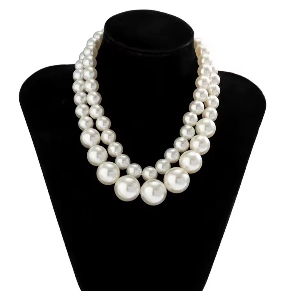 Classic White Pearl Statement Necklace